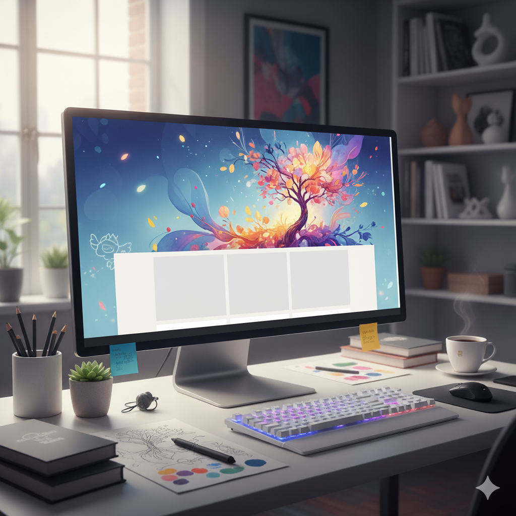 tietokone jolla tehdään graafista suunnittelua.